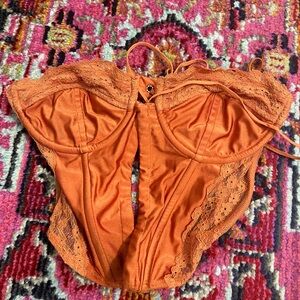 Orange Lace corset top